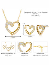 Dreamy Gold-Plated CZ Heart Pendant Set