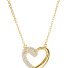 Dreamy Gold-Plated CZ Heart Pendant Set