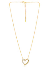 Dreamy Gold-Plated CZ Heart Pendant Set