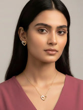 Dreamy Gold-Plated CZ Heart Pendant Set