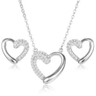 Dreamy Silver-Plated CZ Heart Pendant Set