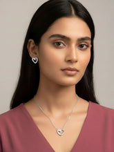 Dreamy Silver-Plated CZ Heart Pendant Set