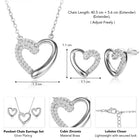 Dreamy Silver-Plated CZ Heart Pendant Set