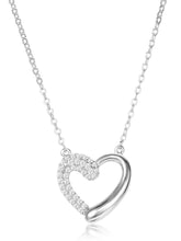 Dreamy Silver-Plated CZ Heart Pendant Set