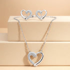 Dreamy Silver-Plated CZ Heart Pendant Set