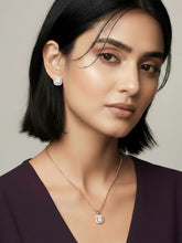 Luxe Rose Gold CZ Cushion Pendant Set