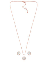 Luxe Rose Gold CZ Cushion Pendant Set