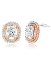 Luxe Rose Gold CZ Cushion Pendant Set