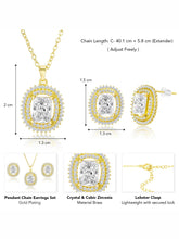 Luxe Gold CZ Cushion Pendant Set
