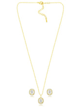 Luxe Gold CZ Cushion Pendant Set