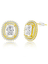 Luxe Gold CZ Cushion Pendant Set