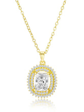Luxe Gold CZ Cushion Pendant Set