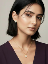 Luxe Gold CZ Cushion Pendant Set
