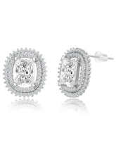 Luxe Silver-Plated CZ Cushion Pendant Set