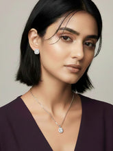 Luxe Silver-Plated CZ Cushion Pendant Set