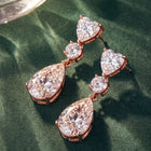 Peora Eternal Love CZ Drop Earrings - Rose Gold