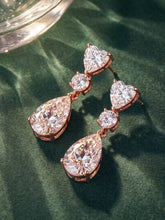 Peora Eternal Love CZ Drop Earrings - Rose Gold