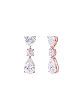 Peora Eternal Love CZ Drop Earrings - Rose Gold