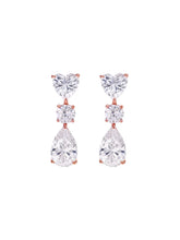 Peora Eternal Love CZ Drop Earrings - Rose Gold