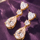 Peora Eternal Love CZ Drop Earrings - Gold