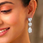 Peora Eternal Love CZ Drop Earrings - Silver