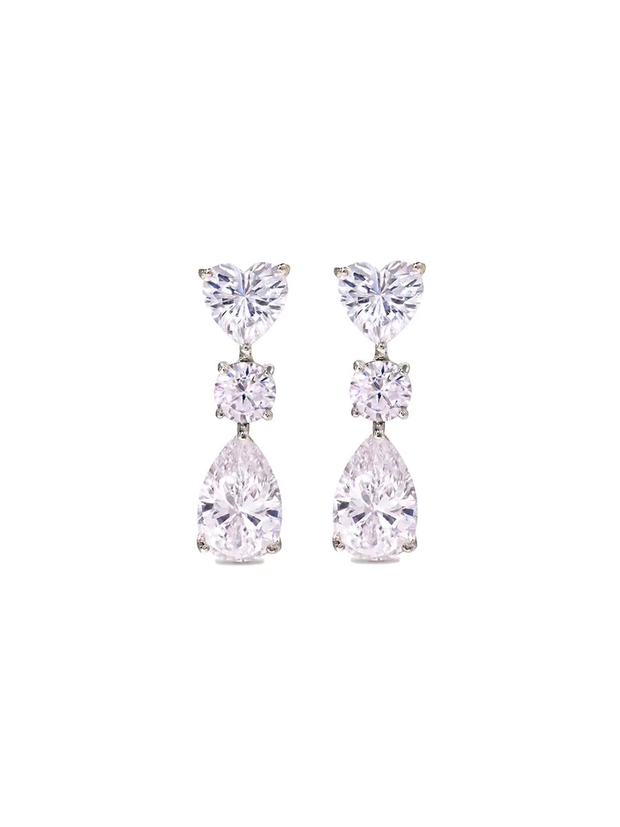 Peora Eternal Love CZ Drop Earrings - Silver