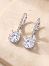 Peora Luxe Solitaire Drop Earrings - Silver
