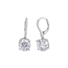 Peora Luxe Solitaire Drop Earrings - Silver