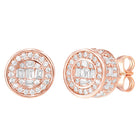 Peora Minimal CZ Stud Earrings - Rose Gold