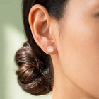 Peora Minimal CZ Stud Earrings - Rose Gold