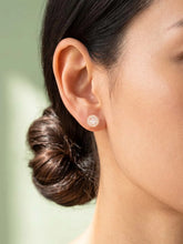 Peora Minimal CZ Stud Earrings - Rose Gold