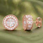 Peora Minimal CZ Stud Earrings - Rose Gold