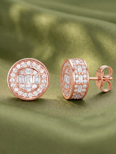 Peora Minimal CZ Stud Earrings - Rose Gold