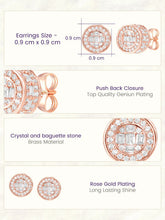 Peora Minimal CZ Stud Earrings - Rose Gold