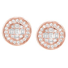 Peora Minimal CZ Stud Earrings - Rose Gold