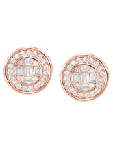 Peora Minimal CZ Stud Earrings - Rose Gold