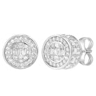 Peora Minimal CZ Stud Earrings - Silver