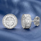 Peora Minimal CZ Stud Earrings - Silver