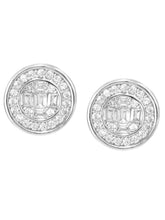 Peora Minimal CZ Stud Earrings - Silver