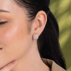 Peora Rose Gold Plated Crystal Cluster Stud Earrings