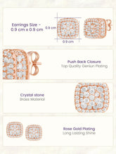 Peora Crystal Cluster Stud Earrings - Rose Gold
