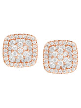 Peora Crystal Cluster Stud Earrings - Rose Gold