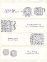 Peora Crystal Cluster Stud Earrings - Silver