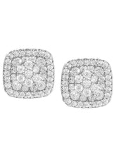 Peora Crystal Cluster Stud Earrings - Silver