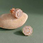 Peora Rose Gold Plated Cluster CZ Stud Earrings