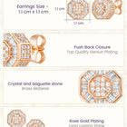 Peora Rose Gold Plated Cluster CZ Stud Earrings
