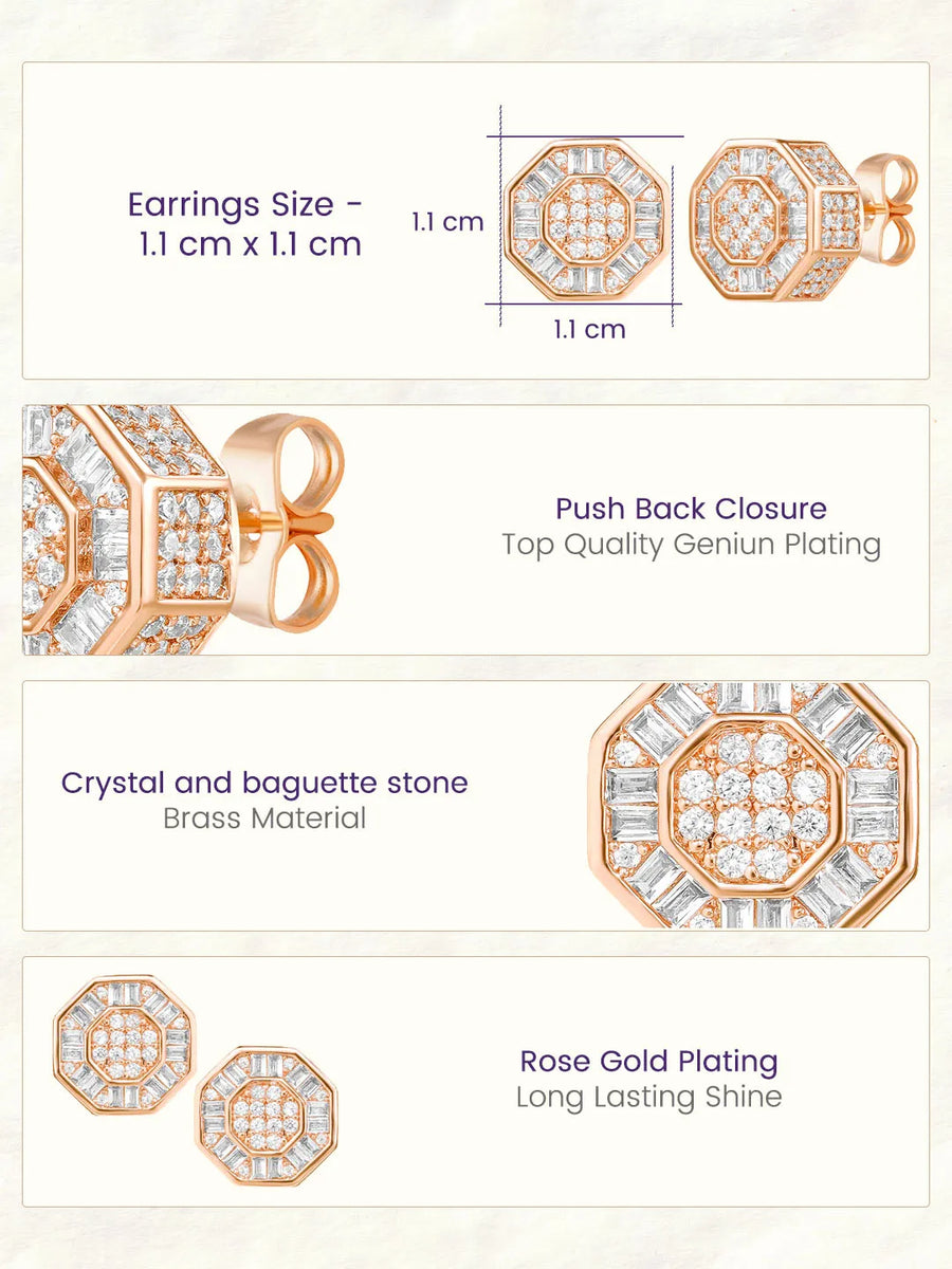 Peora Cluster CZ Stud Earrings - Silver