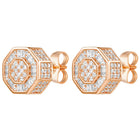 Peora Rose Gold Plated Cluster CZ Stud Earrings