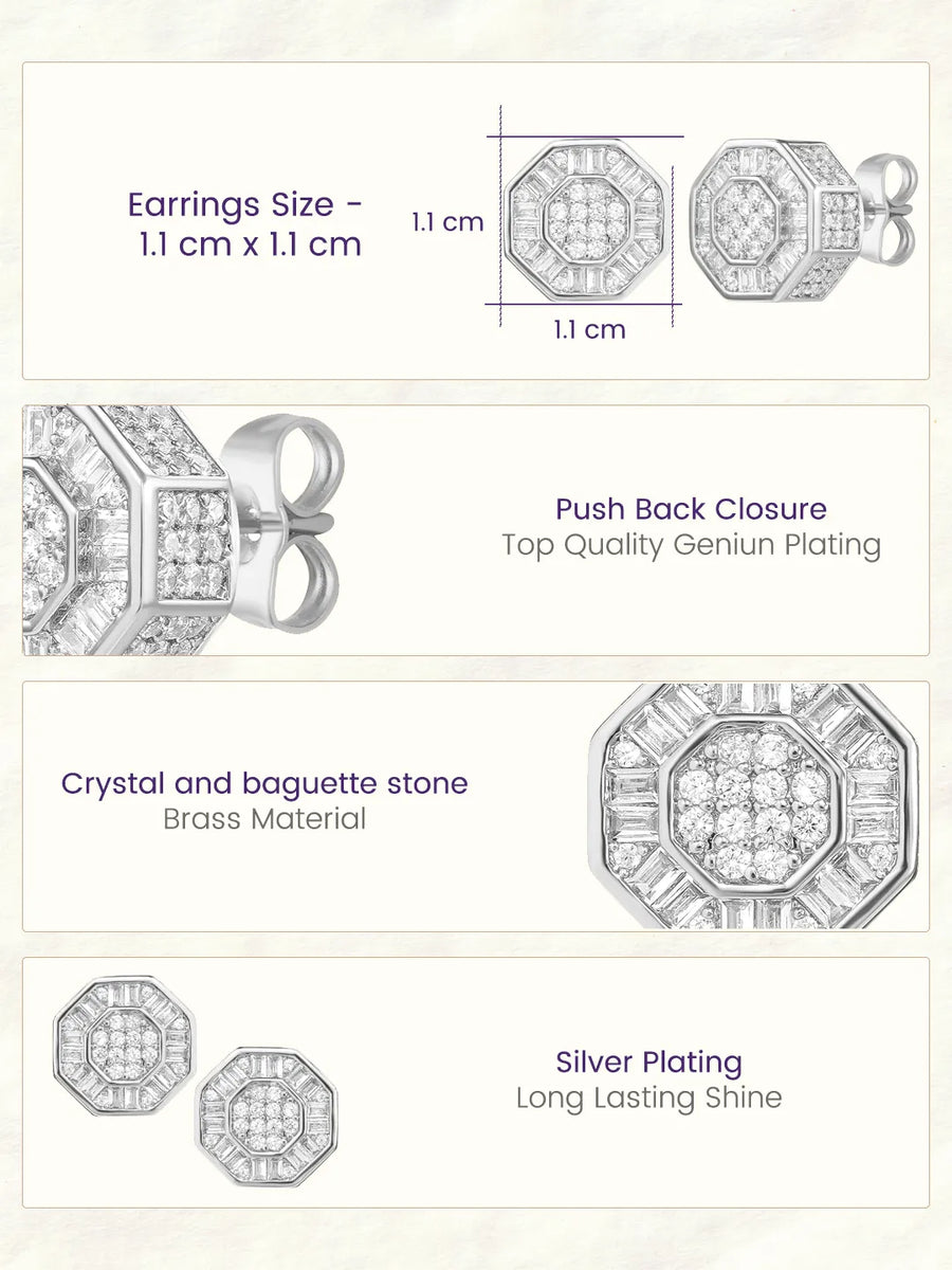 Peora Cluster CZ Stud Earrings - Rose Gold
