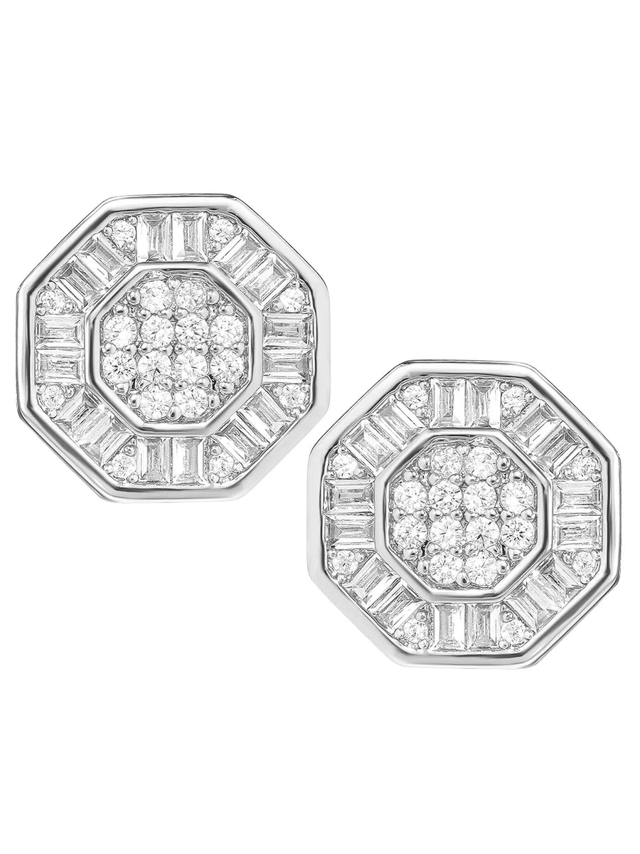 Peora Cluster CZ Stud Earrings - Rose Gold